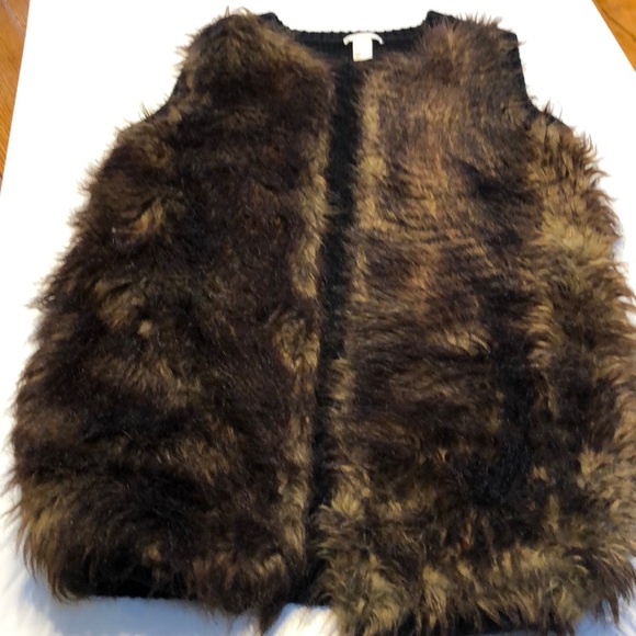 Faux fur and sweater vest, H & M, Size Small. - Picture 1 of 7